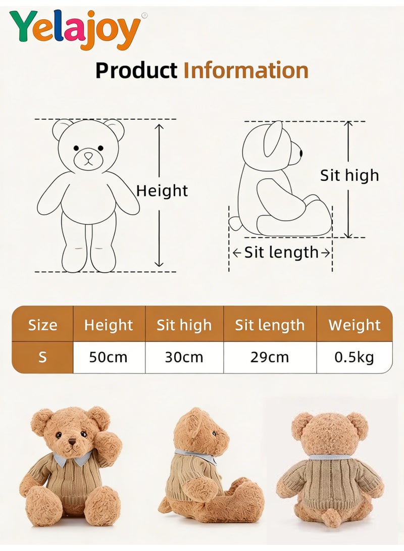 YelaJoy 50cm Stuffed Teddy Bear, Unique Shape Teddy Bear, Shaggy Stuffed Brown Bear, Adorable Plush Toy, Made of Soft Premium Stuffing Material, Interior Decoration, Fun Themed Room Decor, Ideal Gift for All Age - Image 2